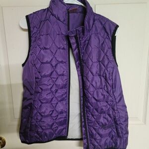 ~ Womens full zip purple Marker zip up puffer vest - size M